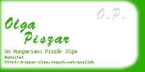 olga piszar business card